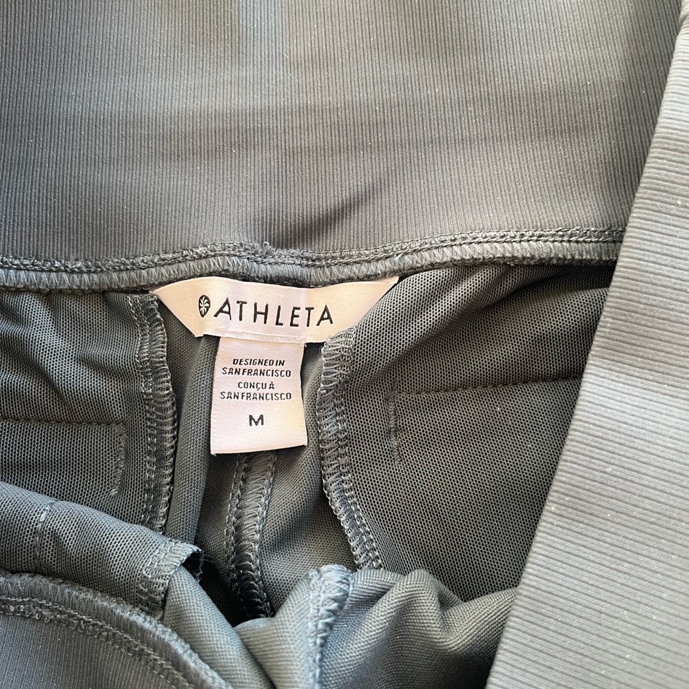 NWT Athleta Eden Gray Venice Wide Leg Pants with White Stripe - Picture 5 of 7